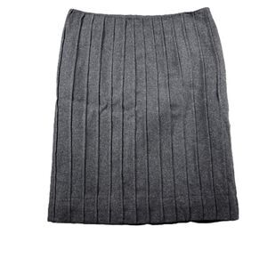 Philosophy di Alberta Ferretti Wool Skirt Pintuck Pencil Preppy Gray Size 8 I135